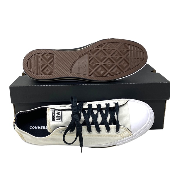 Converse Chuck Taylor OX Low Top White Canvas "R" Sneakers Men Custom 169749C-R - Picture 10 of 13